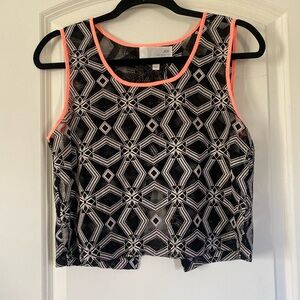 JOA Los Angeles Short Top size Medium. Black, Cream, Orange.